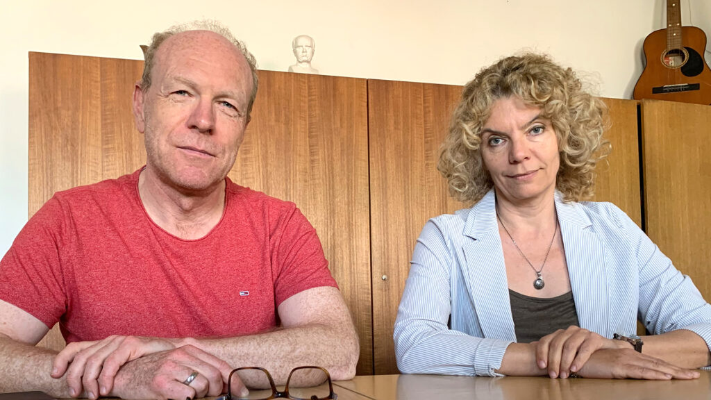Bild in Originalgröße ansehen Prof. Dr. Björn Wiemer und Prof. Dr. Olena Pchelintseva (Foto: Aleksei Kamenskikh)