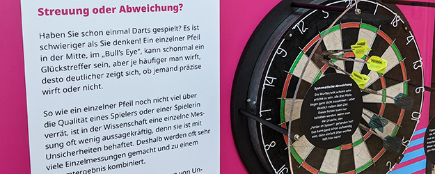 Mithilfe von Beispielen aus dem Alltag vermittelt die Ausstellung, woran und wie Mainzer Physikerinnen und Physiker forschen. (Foto: Theresa Hecker)