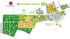 Lageplan des Botanischen Gartens in Originalgröße