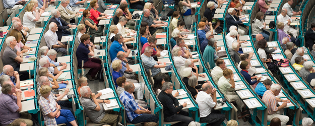 Auch die Abschlussvorlesung der Johannes Gutenberg-Stiftungsprofessur 2015 war sehr gut besucht. <small>(Foto: Peter Pulkowski)</small>